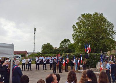 Commémoration des 80 ans du sabotage du dépôt d'Ambérieu-en-Buget le 7 juin 2024 autour du monument. Photo Massimo Pengue